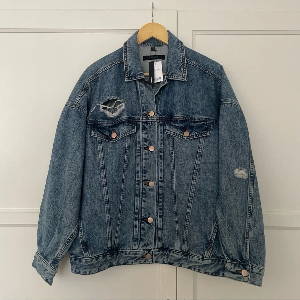 J Brand Drew Oversized Denim Jacket - Picture 1 of 5